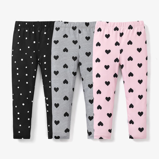 Polkadot and heart print leggings